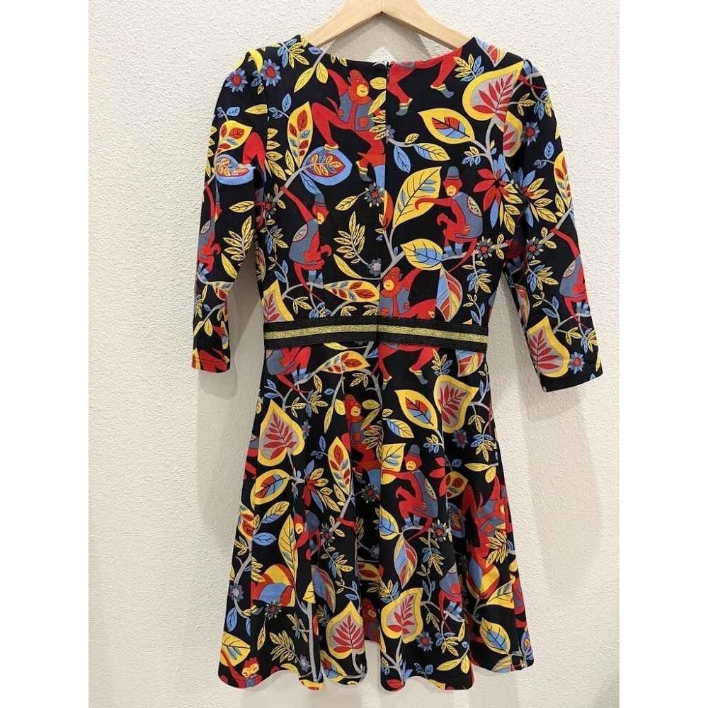 Traffic People Right On The Monkey Dress Small S ModCloth Whimsical A Line Knit